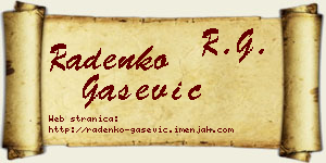 Radenko Gašević vizit kartica